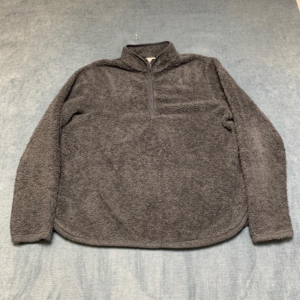 H&M Hennes & Mauritz Basics Fleece Sweater Womens Medium Gray Winter Quarter Zip